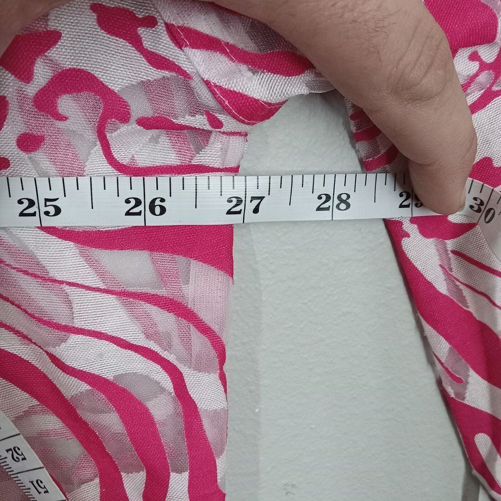 CHICO’S Pink White Mesh Tiger Print Jacket Women Size XL Chicos 4 - Picture 5 of 6